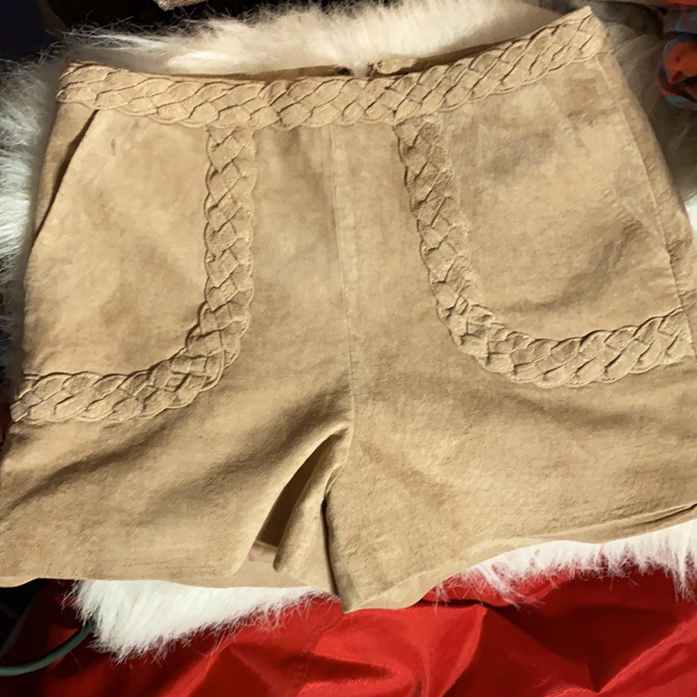 Suede Camel Brown Shorts